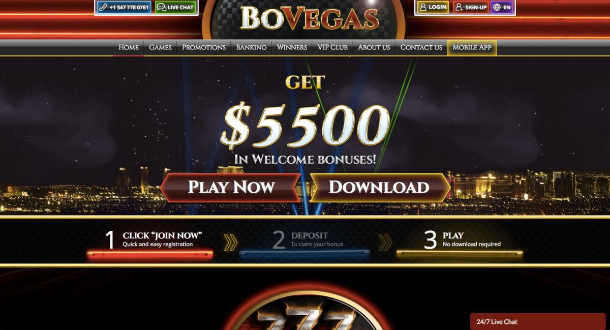 Bovegas casino log in